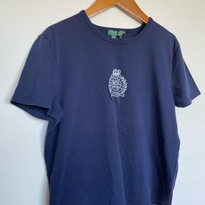 RALPH LAUREN navy blue t-shirt top cotton logo classic